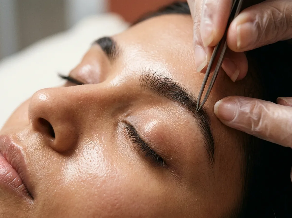 Eyebrow shaping in a brow studio